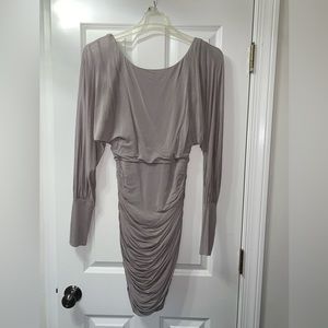 Bebe Gray Long Sleeved Rouge Dress size S